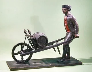 Sign Representing a Vinegar Seller with His Barrow